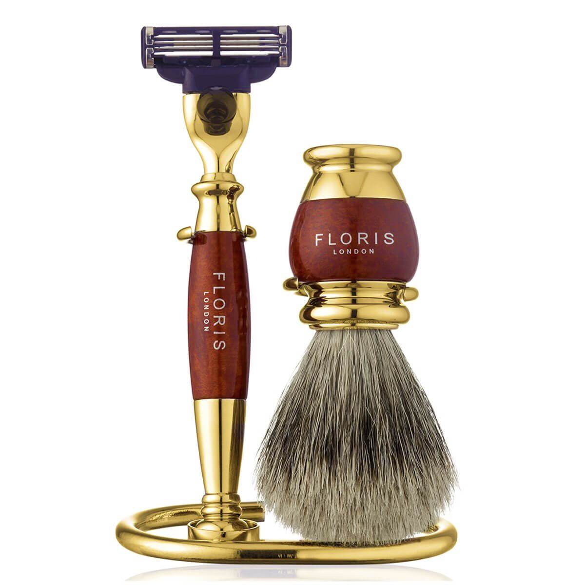 Briarwood & Gold Plate - 3 Piece Shaving Set